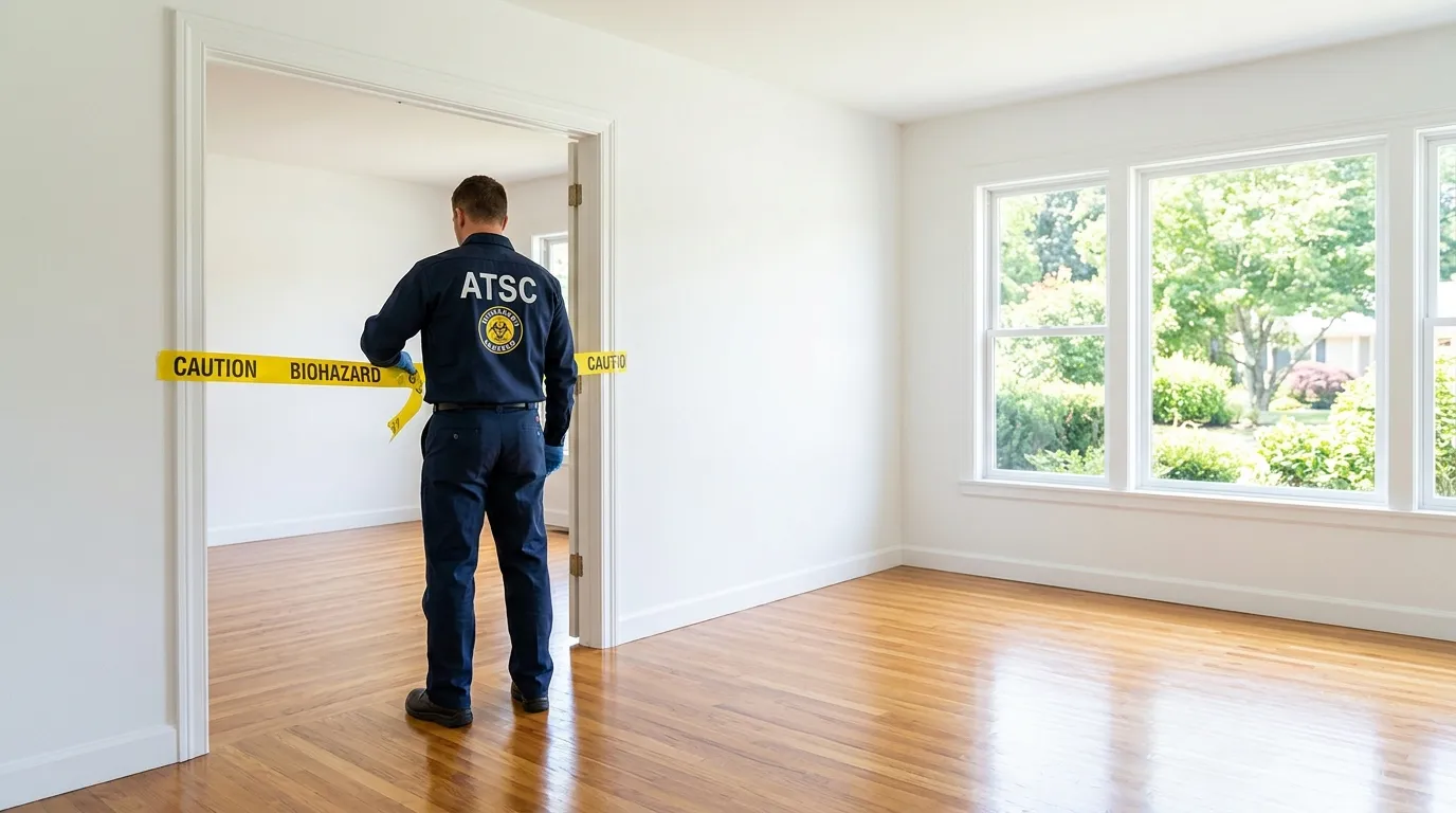 Certified biohazard cleanup crew performing Crime Scene Cleanup in Scottsburg